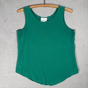 Vintage Carry Back Tank Top Women’s Size 8 Silk Emerald Green Capsule Minimalist